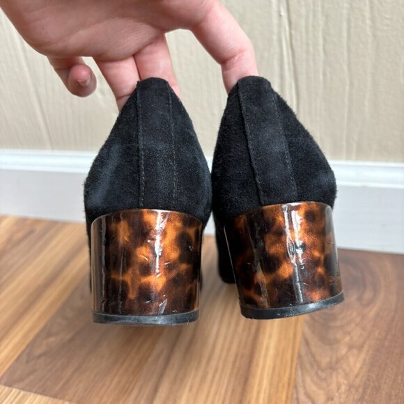 Vionic Suede Natalie Block Tortoise Heel Casual Shoe - Picture 8 of 13